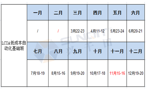 2019年最新LCIA低成本自動化課程時間表 2019年最新LCIA低成本自動化課程時間表